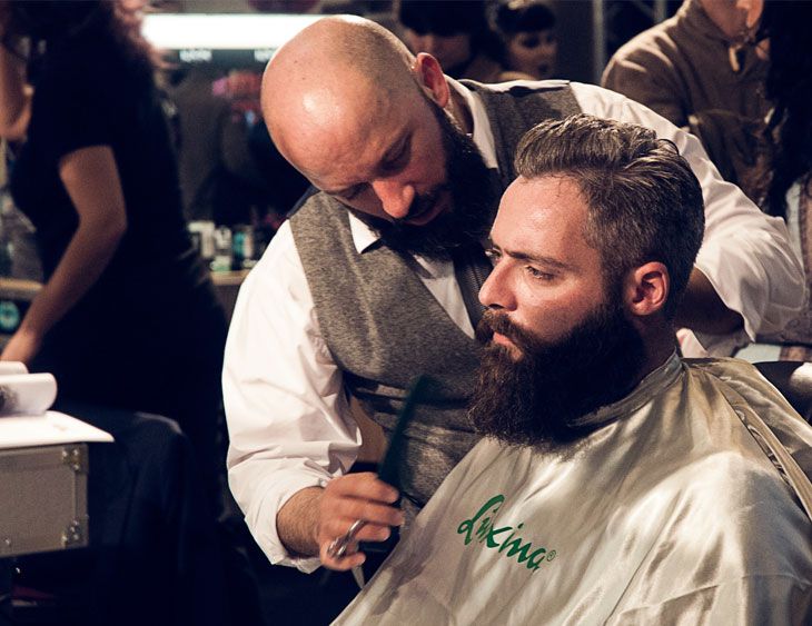 Barber Trimming Client Beard 3 Barber Trimming Client Beard 3